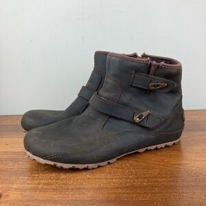 Merrell Brown Leather Side Zip Ankle Boots Waterproof J69178 Women’s Size 7.5.